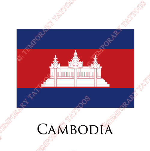 Cambodia flag Customize Temporary Tattoos Stickers NO.1840